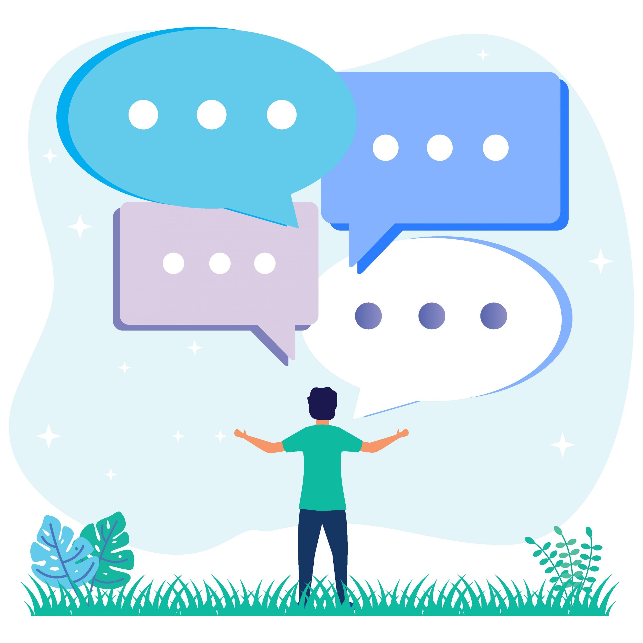 Illustration vector graphic cartoon character of discussion