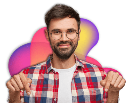 Man Pointing Down Hero Apps
