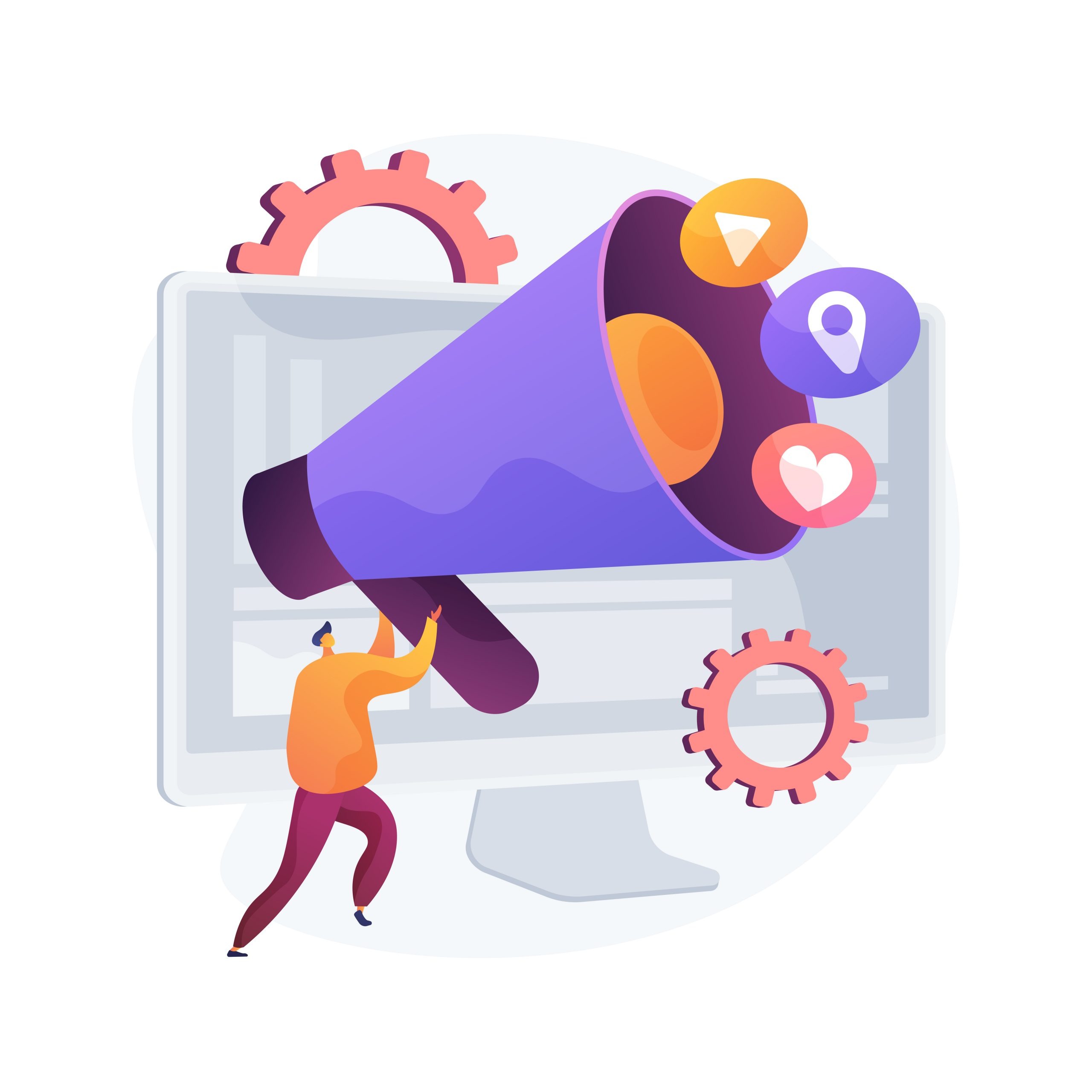 Online marketing abstract concept vector illustration.