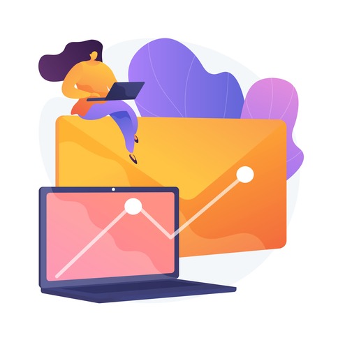 Newsletter profitable promotional campaign vector concept metaphor.