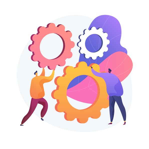 Mechanism of teamwork vector concept metaphor