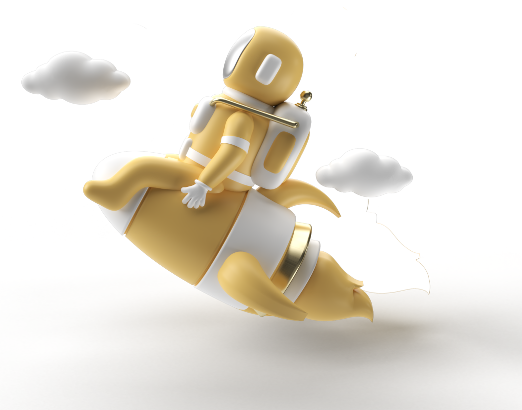 Astronaut Riding Rocket